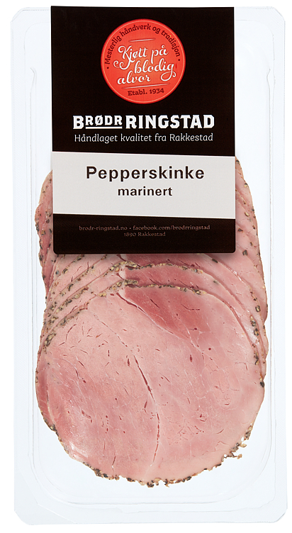 Pepperskinke Marinert Skåret 100g Brødr Ringstad