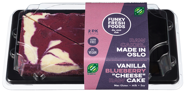 2pk Blueberry Vanilla Cheese Cake 160g (2 X 80g) Vegansk Raw Økologisk Glutenfri