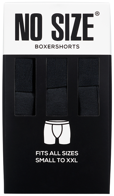 No Size Boxershorts 3-pk Black X 5 Pcs