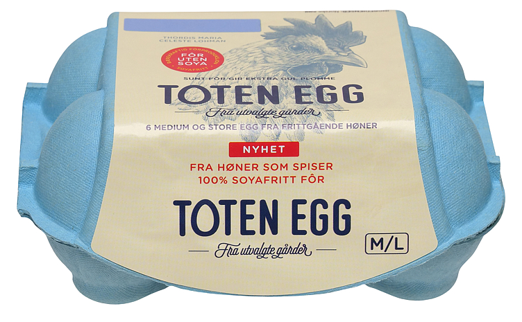 Egg 6 Pk Soyafri Ferske, m/l Toten Egg