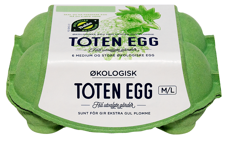 Egg 6 Pk Øko Ferske, m/l Toten Egg