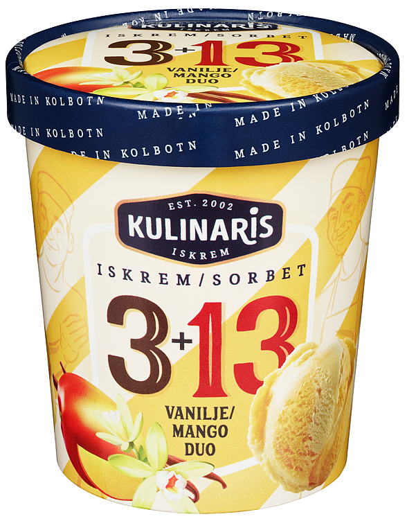 #3+13 Vanilje/mango Duo 0.5 l Kulinaris
