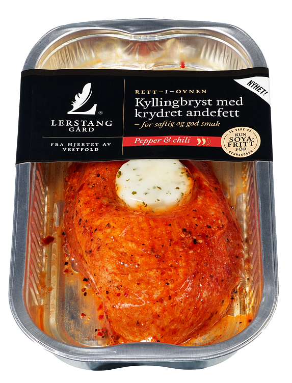 Kyllingbryst Pepper, Chili og Andefett 240g Enh Lerstang