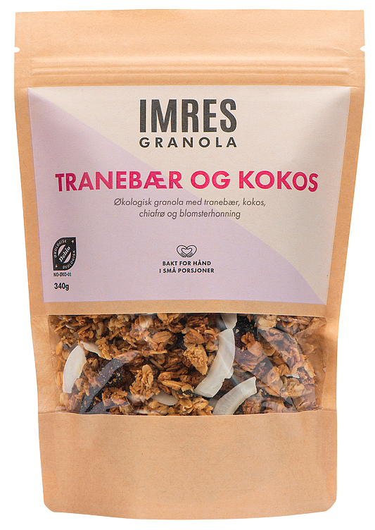 Imres Granola - Tranebær og Kokos 340g