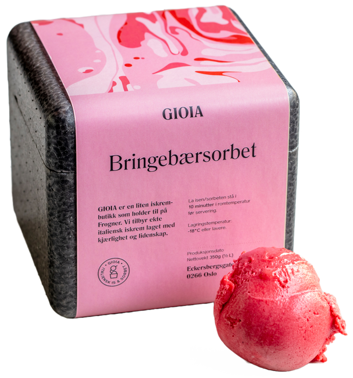 Gioia Bringebærsorbet