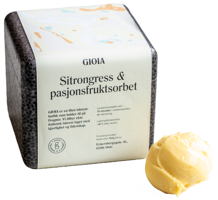 Bilde av Gioia Sitrongress Pasjonsfruktsorbet 0.5l