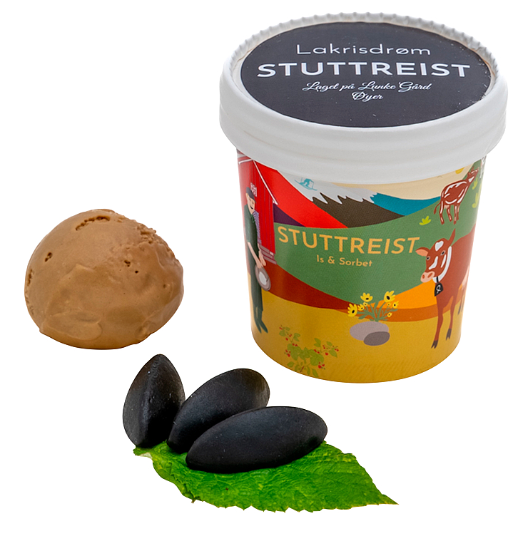 Lakrisdrøm med Skje i Lokk 125ml Stuttreist Is & Sorbet