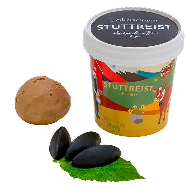 Lakrisdrøm 500ml Beger Stuttreist Is & Sorbet