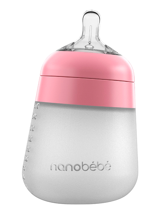 Nanobébé Tåteflaske Flexy Silicone 270ml Rosa 1 stk