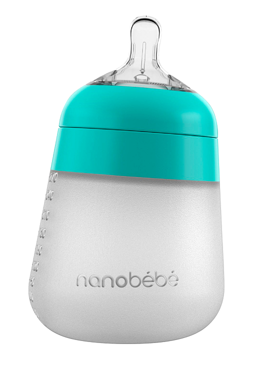 Nanobébé Tåteflaske Flexy Silicone 270ml Turkis 1 stk