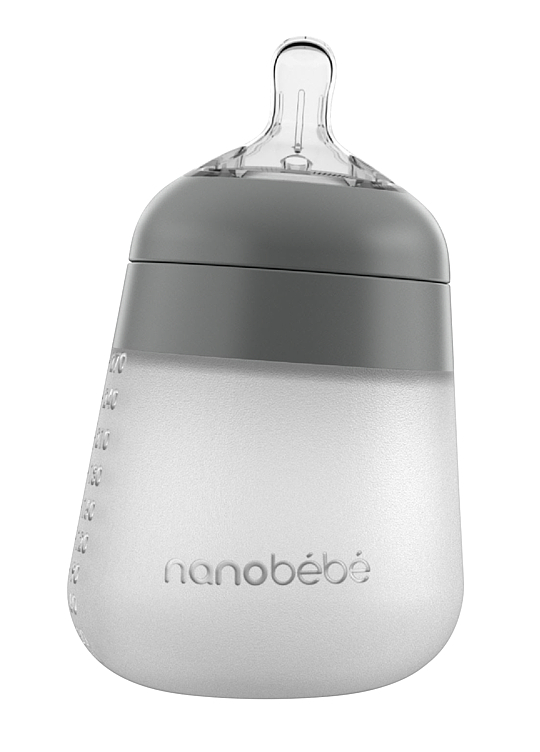 Nanobébé Tåteflaske Flexy Silicone 270ml Grå 1 stk