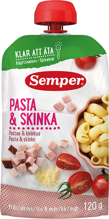 Semper Spiseklar Pasta & Skinke Rte 6mnd