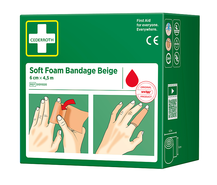 Soft Foam Bandage Beige 6 X 450 Cm