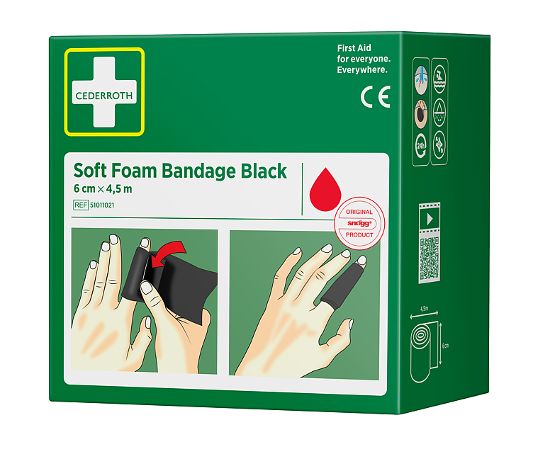 Soft Foam Bandage Black 6x450