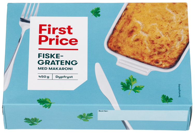 Fiskegrateng m/Makk Frys First Price