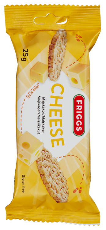 Friggs Maiskaker Snackpack Cheese 25g Glutenfri