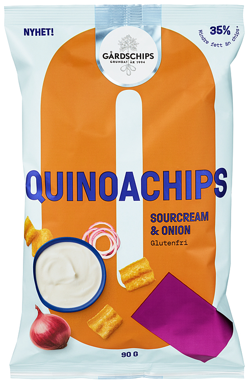 Quinoachips Sour Cream & Onion 90g Gårdschips