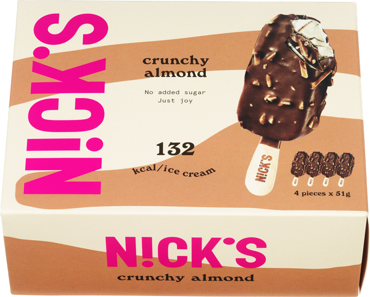 Nick's Crunchy Almond Stick 4-pack Á 51g