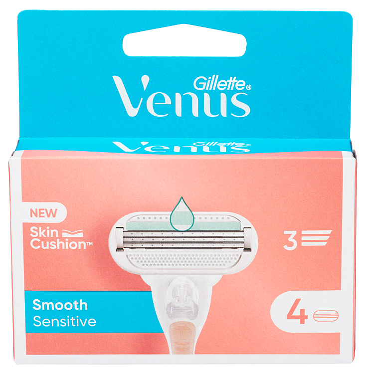 Barberblader Venus Smooth Sensitive 4pk Gillette