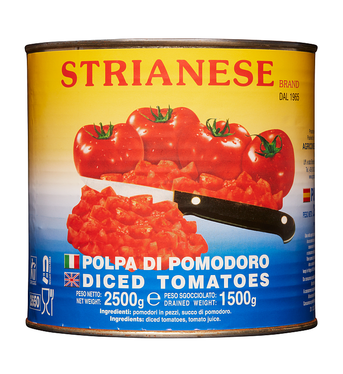 Tomater Finhakkede 2.5kg Strianese