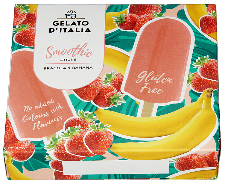 Bilde av Gelato D'italia Smoothiepinner Jordbær/banan 280g