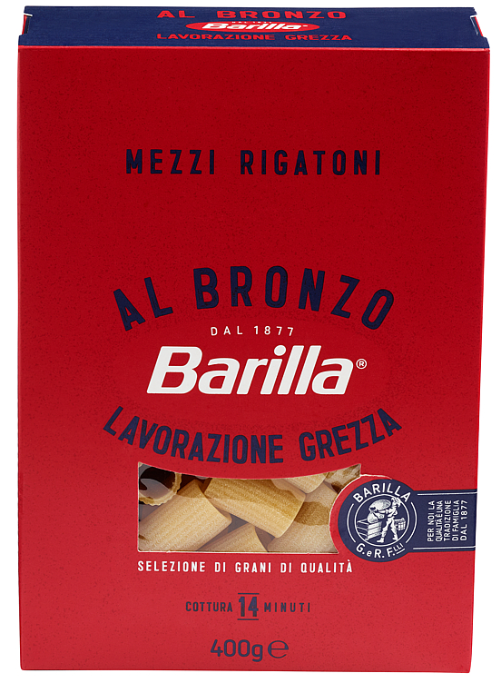 Barilla Pasta Mezzi Rigatoni Al Bronzo 400g