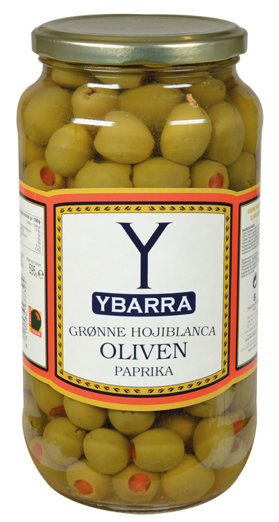 Ybarra Grønne Oliven med Pimento 6x935g