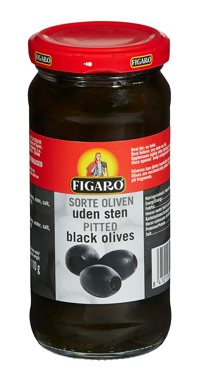 Oliven Sort u/Sten 240g Figaro