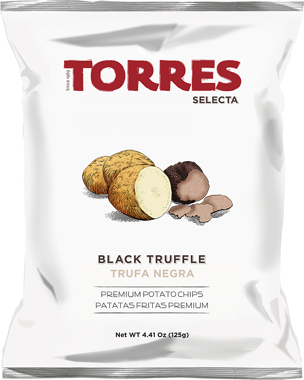 Premium Potetchips Sort Trøffel 125 g Torres Spania