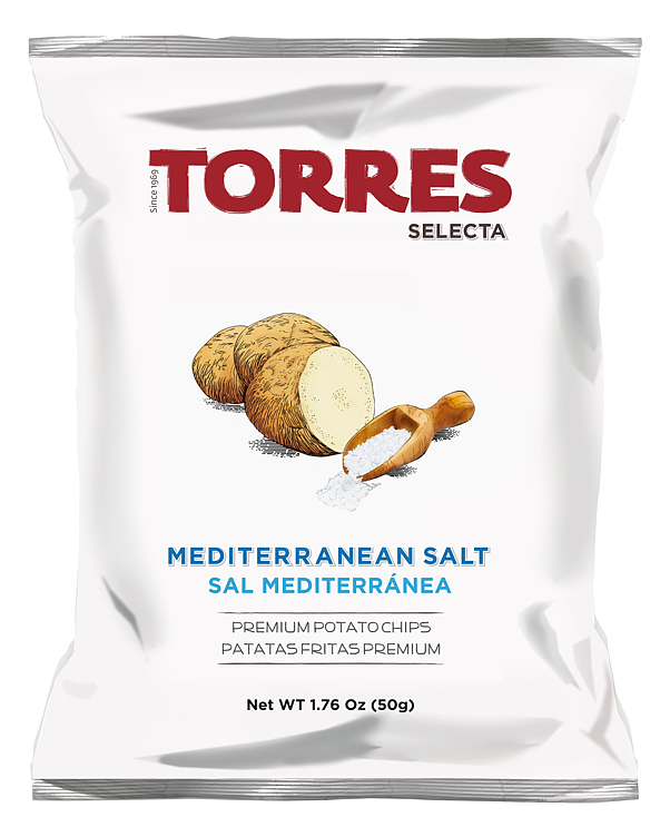 Premium Potetchips Middelhavssalt 50g Torres Spania