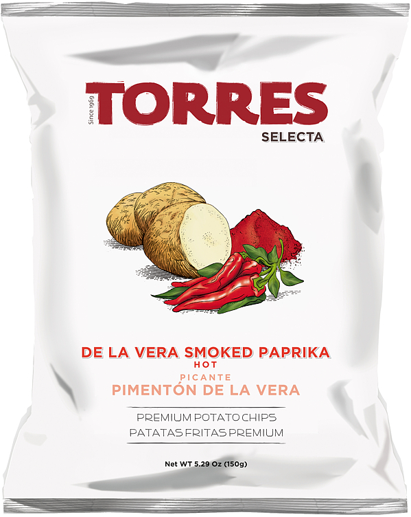 Premium Potetchips Røkt Paprika150g Torres Spania