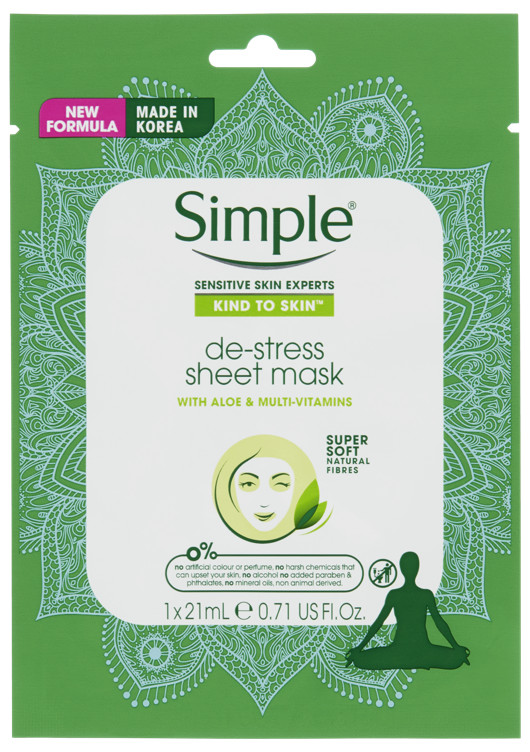 Simple De-stress Sheet Mask 21ml