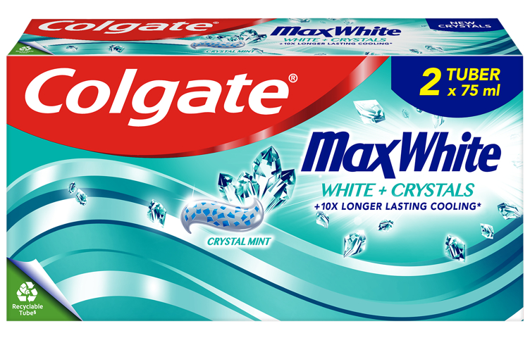 Bilde av Colgate Max White White Crystals Tannkrem 2 X 75 ml