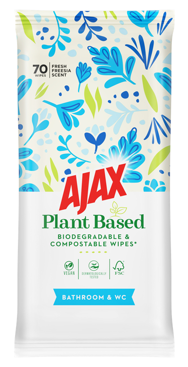 Ajax Plant Based Bath & Wc Wipes
