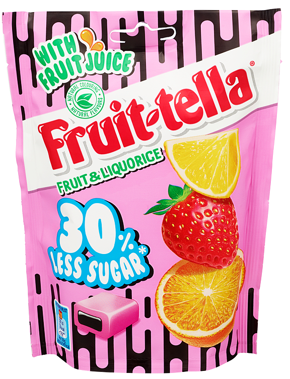 Fruittella Fruit & Liquorice Sukkerredusert 120 g