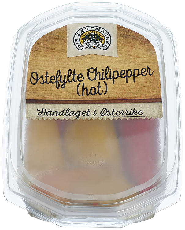 Ostefylt Chilipepper Hot 140g Die-käsemacher