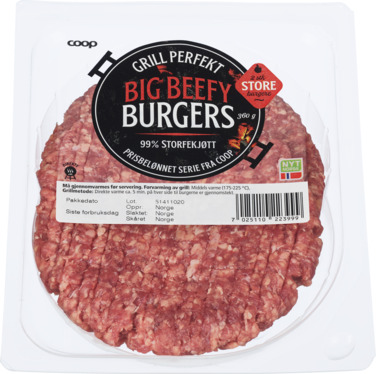 Coop Gp Big Beefy Burgers 360g
