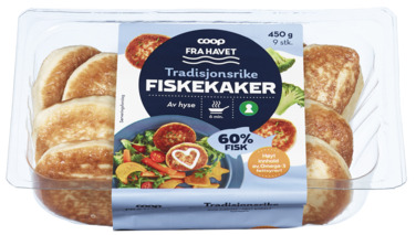 Tradisjonsrike Fiskekaker med Hyse 450g Coop