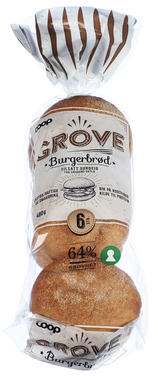 Coop Grove Burgerbrød 480g