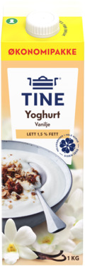 Yoghurt Vanilje 1,5% 1kg Tine