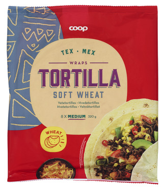 Wrap Tortilla Wheat, 20 Cm, 8 Pcs